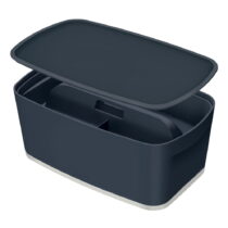 Sivý úložný box s vekom 32x19x13 cm MyBox – Leitz (Úložné boxy)