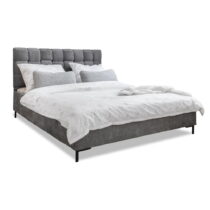 Sivá čalúnená dvojlôžková posteľ s roštom 160x200 cm Eve – Miuform (Dvojlôžkové manželské postele)