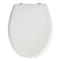 Biele WC sedadlo s jednoduchým zatváraním Wenko Gubbio, 44,5 × 37 cm (Záchodové dosky)