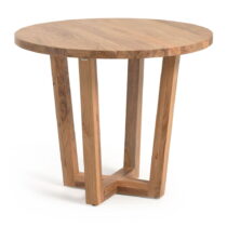 Okrúhly jedálenský stôl z masívu akácie v prírodnej farbe ø 90 cm Nahla – Kave Home (Jedálenské stol...