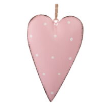 Súprava 3 ružových kovových závesných dekorácií Dakls Dotty Heart (Závesné dekorácie)