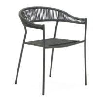 Sivé jedálenské stoličky z umelého ratanu v súprave 4 ks Futadera – Kave Home (Jedálenské stoličky)