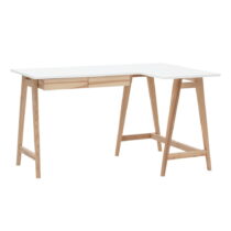 Pracovný stôl s bielou doskou 85x135 cm Luka - Ragaba (Pracovné a písacie stoly)