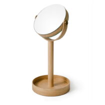 Kozmetické zväčšovacie zrkadlo s dreveným rámom ø 19,5 cm Magnify – Wireworks (Zrkadlá)