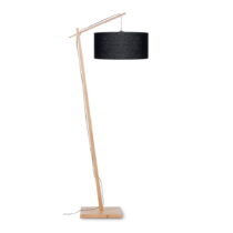Stojacia lampa s čiernym tienidlom a konštrukciou z bambusu Good&Mojo Andes (Stojacie lampy)