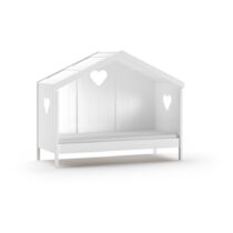 Biela domčeková detská posteľ z borovicového dreva 90x200 cm AMORI – Vipack (Detské postele)
