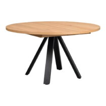 Okrúhly rozkladací jedálenský stôl v dekore duba v prírodnej farbe ø 135 cm Maddock – Rowico (Jedále...