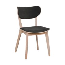 Svetlohnedá dubová stolička s čiernym sedadlom a opierkou Rowico Cato (Jedálenské stoličky)