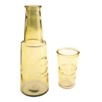 Žltá sklenená karafa s pohárom, 800 ml (Karafy na vodu)
