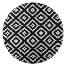 Čierno-biely umývateľný okrúhly koberec ø 80 cm – Vitaus (Koberce)