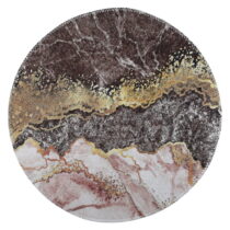 Umývateľný okrúhly koberec v hnedo-zlatej farbe ø 120 cm – Vitaus (Koberce)