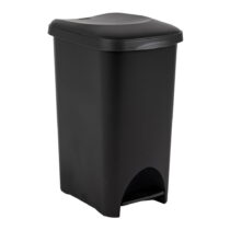 Čierny pedálový plastový odpadkový kôš 40 l - Addis (Odpadkové koše)