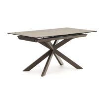 Hnedý rozkladací jedálenský stôl s keramickou doskou 90x160 cm Atminda – Kave Home (Jedálenské stoly...