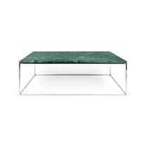 Konferenčný stolík s chrómovaným podnožím a zelenú mramorovou doskou TemaHome Prairie, šírka 120 cm ...