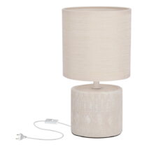 Béžová stolová lampa s textilným tienidlom (výška  26 cm) Dina – Candellux Lighting (Stolové lampy)
