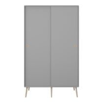Sivá šatníková skriňa s posuvnými dverami 113x190 cm Softline - Tvilum (Šatníkové skrine)