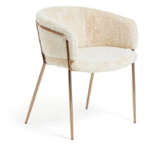 Jedálenská stolička v krémovo-medenej farbe v súprave 2 ks Runnie – Kave Home (Jedálenské stoličky)