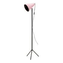Čierna voľne stojacia lampa s ružovým tienidlom Markslöjd Cilla Floor 1L (Stojacie lampy)