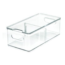 Transparentný úložný box s vekom iDesign The Home Edit, 30,5 x 15,2 cm (Organizéry do chladničky)