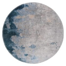 Modrý/sivý umývateľný okrúhly koberec ø 80 cm – Vitaus (Koberce)