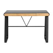 Čierny pracovný stôl s 3 zásuvkami Marckeric Astrid (Pracovné a písacie stoly)