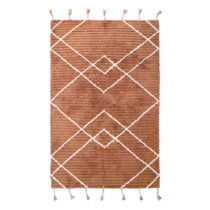 Hnedý ručne vyrobený koberec z bavlny Nattiot Lassa, 135 x 190 cm (Koberce)