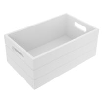 Biely drevený úložný box 36x26x15 cm – Orion (Úložné boxy)