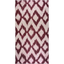 Vínovo-biely umývateľný koberec behúň 80x200 cm - Vitaus (Koberce)