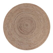 Hnedý jutový okrúhly koberec ø 180 cm – LABEL51 (Koberce)