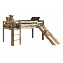 Vyvýšená detská posteľ z borovicového dreva 90x200 cm v prírodnej farbe PINO - Vipack (Detské postel...