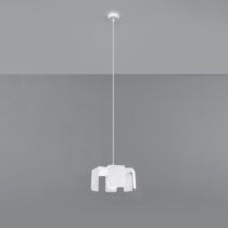 Biele závesné svietidlo s kovovým tienidlom ø 24 cm Rossario – Nice Lamps (Lustre)