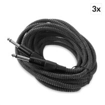6,3 mm jackový kábel, sada 3 ks, 6 m, mono, textilný plášť, čierno-biely Electronic-Star