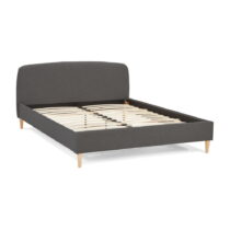 Sivá čalúnená dvojlôžková posteľ s roštom 160x200 cm Drome - Kokoon (Dvojlôžkové manželské postele)