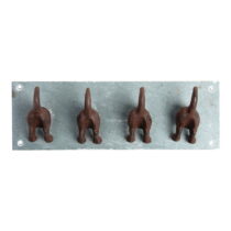 Modrý kovový nástenný vešiak Dogs – Esschert Design (Vešiaky na stenu)