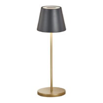 LED stolová lampa s kovovým tienidlom v čierno-zlatej farbe (výška 34 cm) Cosenza – Fischer &amp...