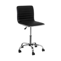 Čierna kancelárska stolička z imitácie kože – Casa Selección (Kancelárske stoličky)