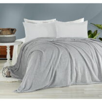 Sivá prikrývka na dvojlôžko 200x220 cm Melinda - Mijolnir (Prikrývky na posteľ)