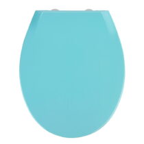 Modré WC sedadlo s jednoduchým zatváraním Wenko Kos, 44 × 37,5 cm (Záchodové dosky)