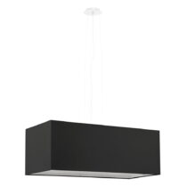 Čierne závesné svietidlo so skleneno-textilným tienidlom Gryfin Bis – Nice Lamps (Lustre)