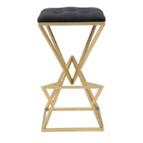Čierna/v zlatej farbe zamatová barová stolička 75 cm Piramid – Mauro Ferretti (Barové stoličky)
