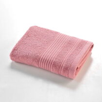 Ružový froté bavlnený uterák 50x90 cm Tendresse – douceur d'intérieur (Uteráky)