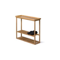 Polica na topánky/úložný stolík s prírodnou doskou z dubového dreva Wireworks Hello Storage (Skrinky...