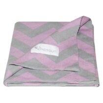 Ružovo-šedá bavlnená detská deka Kindsgut Zigzag, 80 x 100 cm (Detské deky)