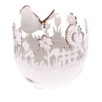 Kovový dekoratívny držiak na vajíčka s vtáčikmi Dakls (Stojany na vajíčka)