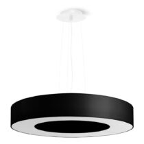 Čierne závesné svietidlo s textilným tienidlom ø 50 cm Galata Slim – Nice Lamps (Lustre)
