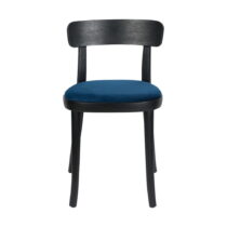 Súprava 2 čiernych jedálenských stoličiek s modrým sedákom Dutchbone Brandon (Jedálenské stoličky)