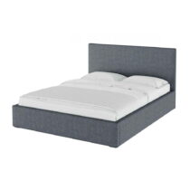 Sivá čalúnená dvojlôžková posteľ s úložným priestorom s roštom 160x200 cm Bufo Bed – MESONICA (Dvojl...