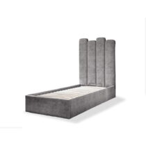 Sivá čalúnená jednolôžková posteľ s úložným priestorom s roštom 90x200 cm Dreamy Aurora – Miuform (J...