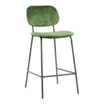Zelená zamatová barová stolička 92 cm Emma - Light & Living (Barové stoličky)