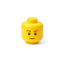 Žltá úložná škatuľa v tvare hlavy LEGO® boy, 10,5 x 10,6 x 12 cm (Detské úložné boxy)